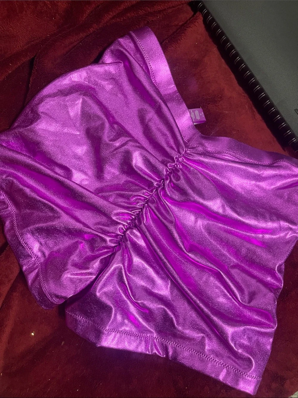 SKIMS Metallic Swim V Waist short High Shine Ruched Waist